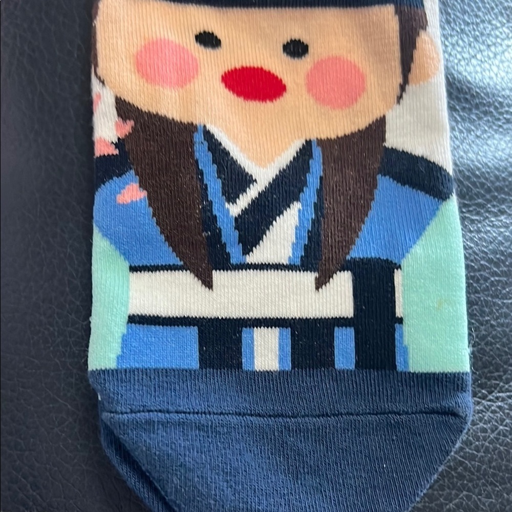 NWT SOCKS Blue and White Character Socks made in Korea.